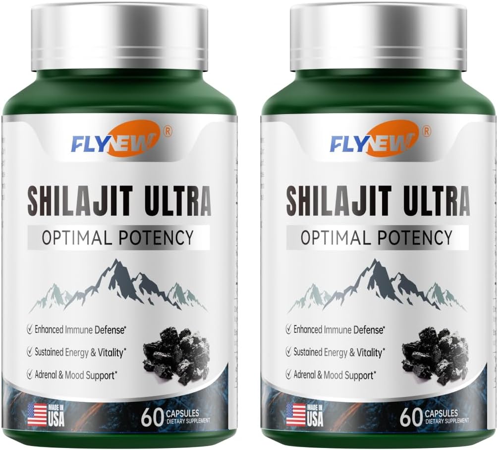Shilajit for Men Women, Shilajit with Naturally Fulvic Acid & L-Arginine, Himalayan Shilajits for Extra Power, Stamina & Immune Support, Non-GMO, Made in USA, 2 Pack, 60 Capsules Per Bottle