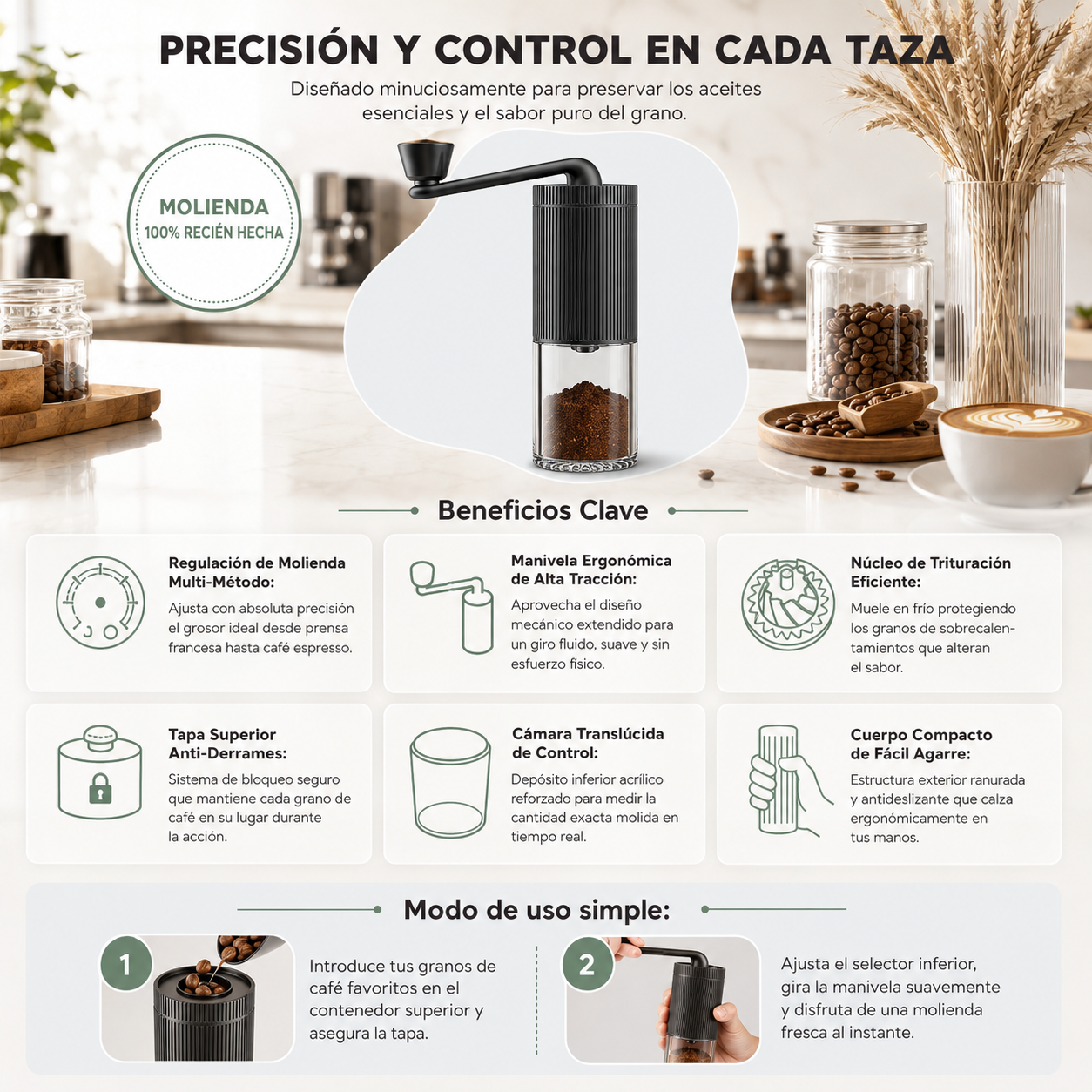 Molinillo Moledor De Cafe Manual