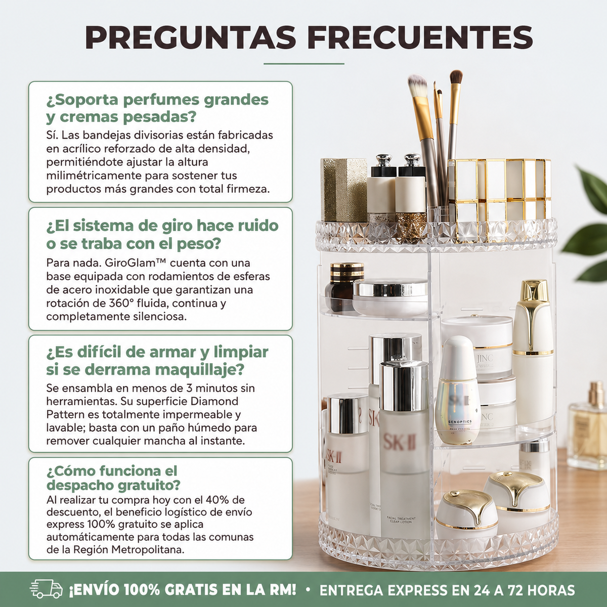 Organizador De Maquillaje 360 Orden
