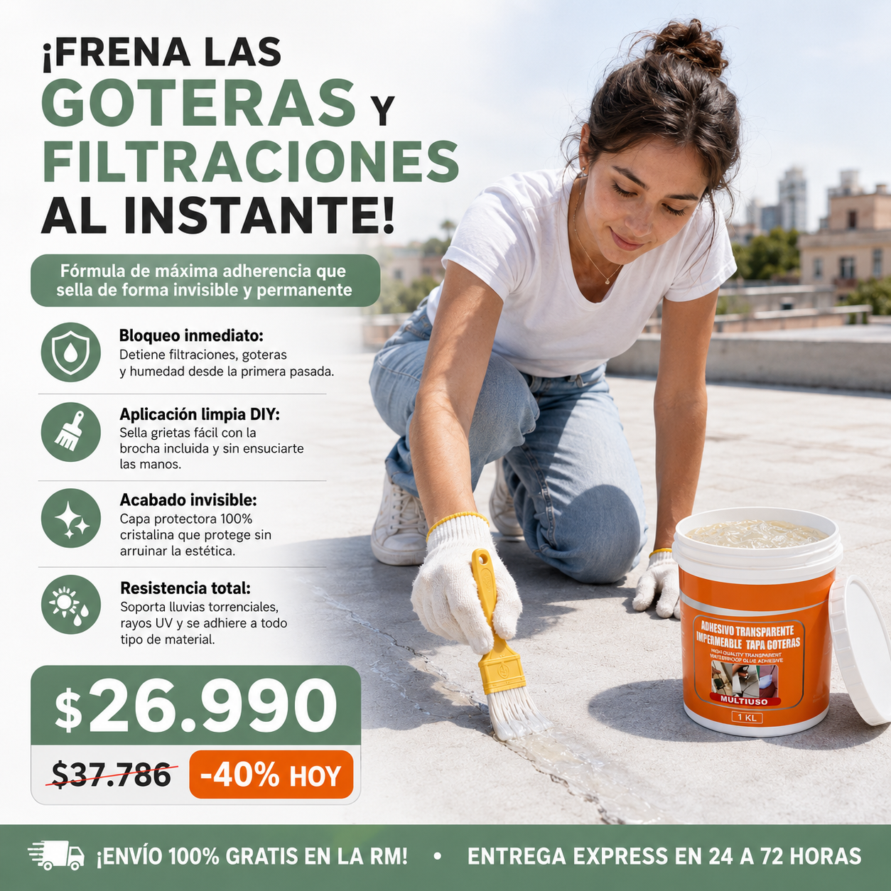 1 Kilo Sellador Adhesivo Transparente