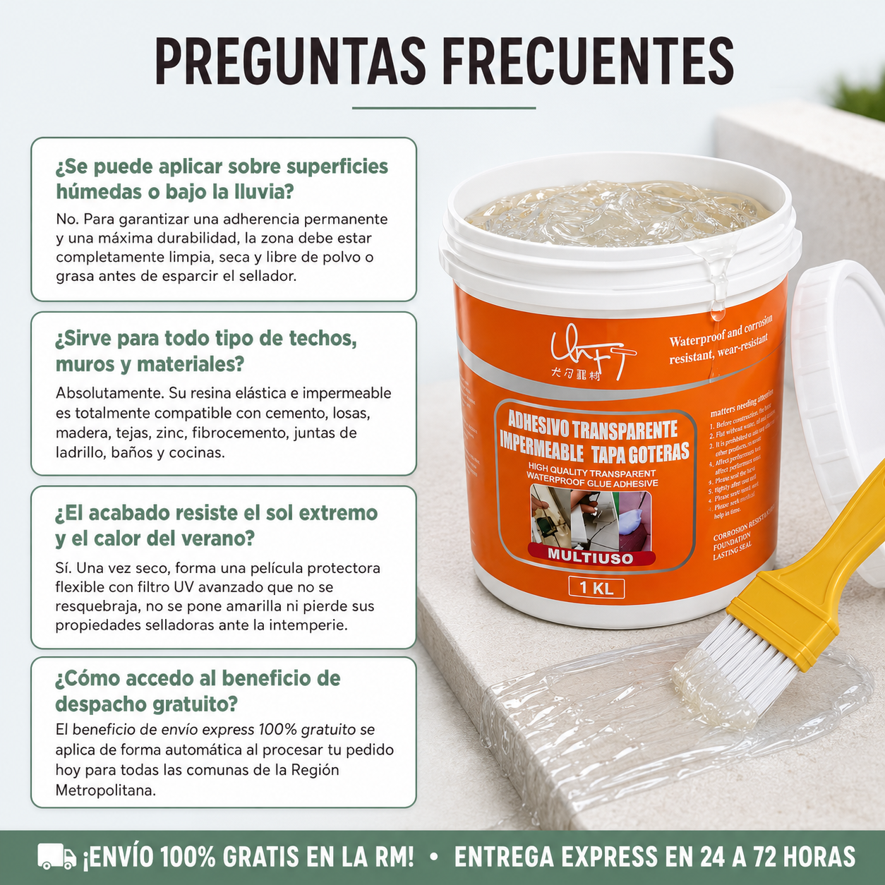 1 Kilo Sellador Adhesivo Transparente