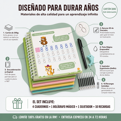 Set Cuaderno Magic Caligrafia Montessori
