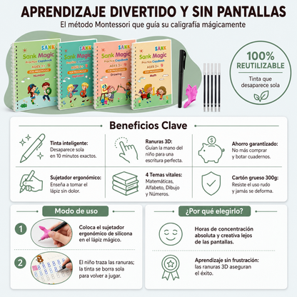 Set Cuaderno Magic Caligrafia Montessori