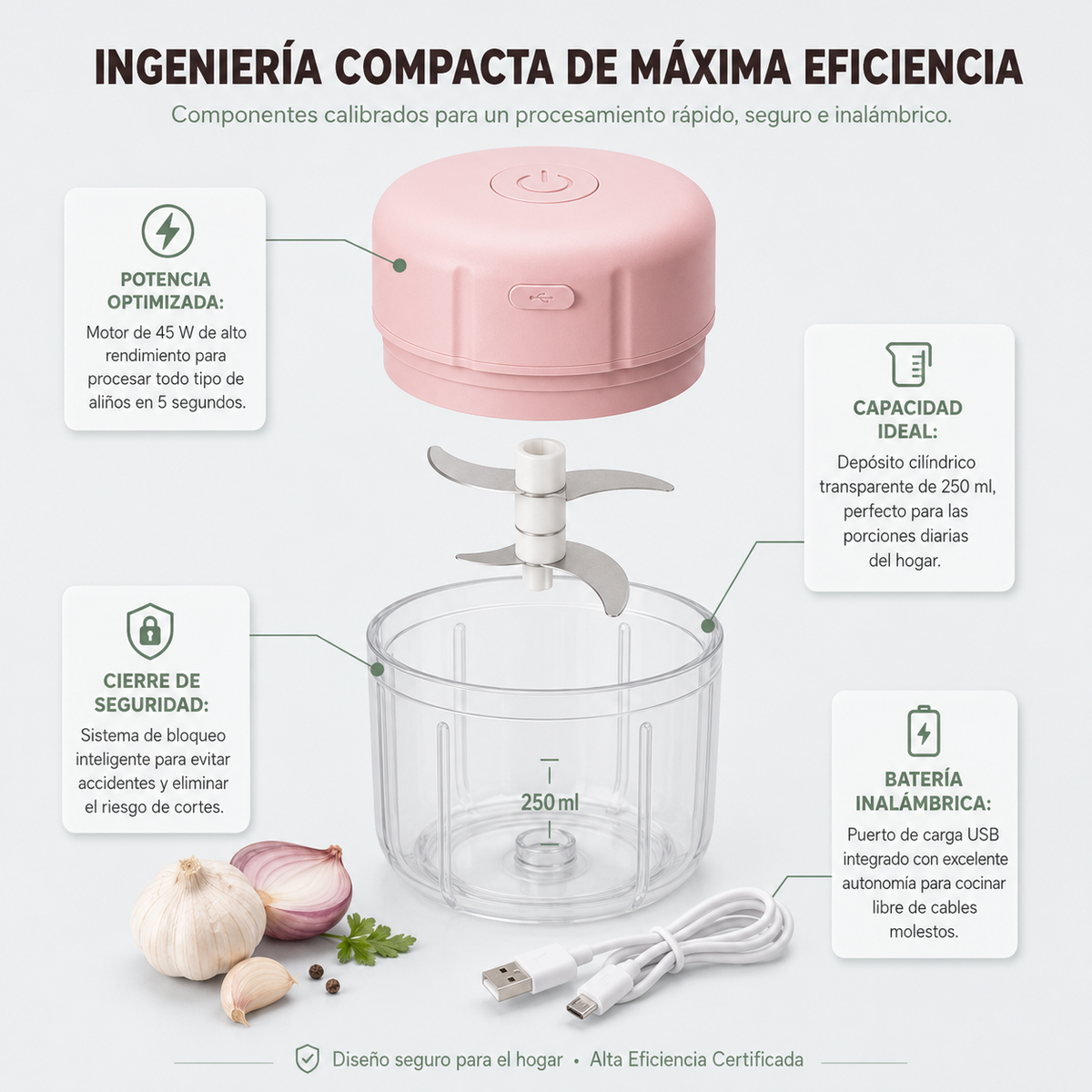 Mini Picador De Verduras Procesador