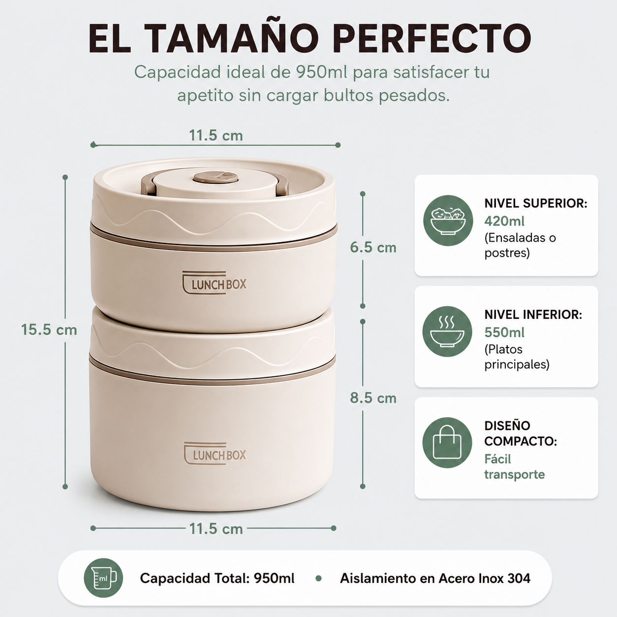 Lunch Box Lonchera 2 En 1 Comida