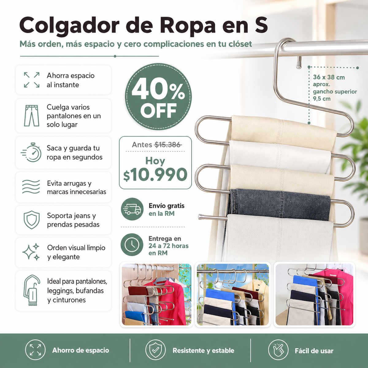 Colgador De Ropa En S