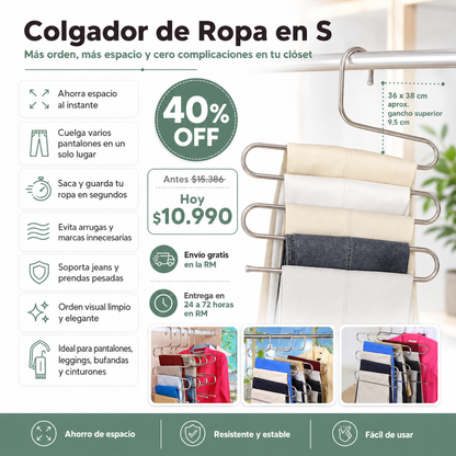 Colgador De Ropa En S