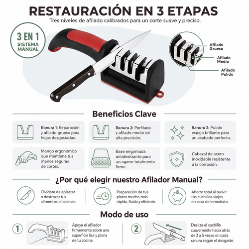 Afilador De Cuchilo 3 En 1 Manual