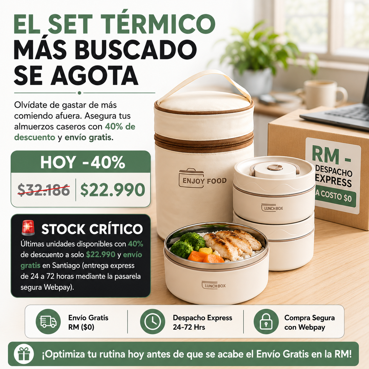 Lunch Box Lonchera 2 En 1 Comida