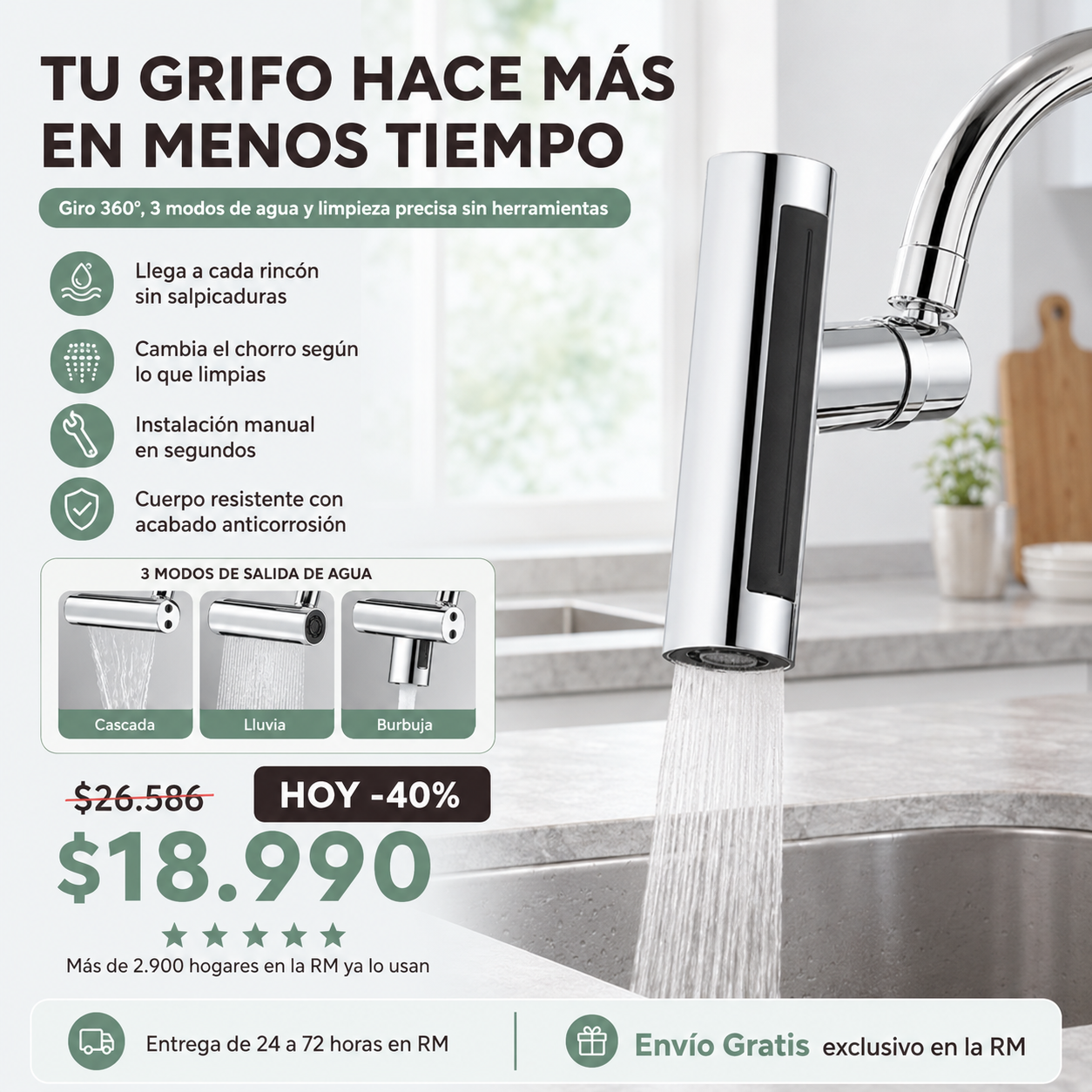 Grifo Extension Cocina 360