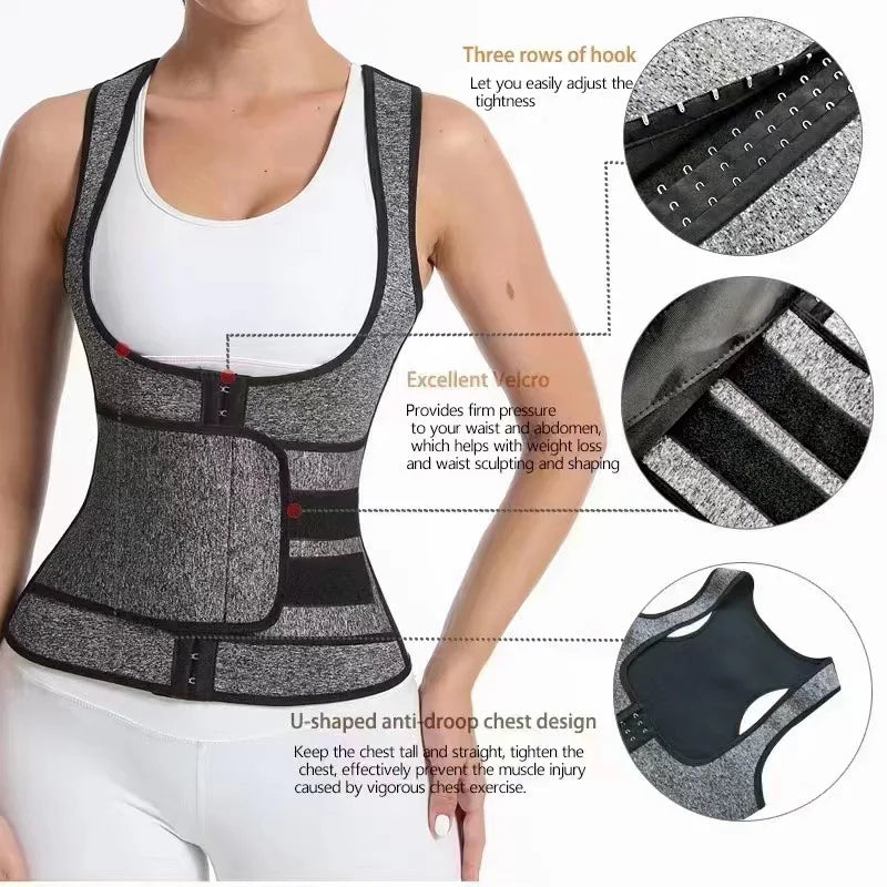 Women Waist Trainer Corset Trimmer Belt  Weight Loss Sweat Strap Body Shaper Fitness Belly Cincher Sports Girdle Fat Burner Band