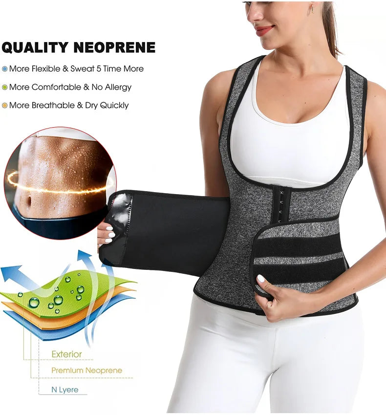 Women Waist Trainer Corset Trimmer Belt  Weight Loss Sweat Strap Body Shaper Fitness Belly Cincher Sports Girdle Fat Burner Band