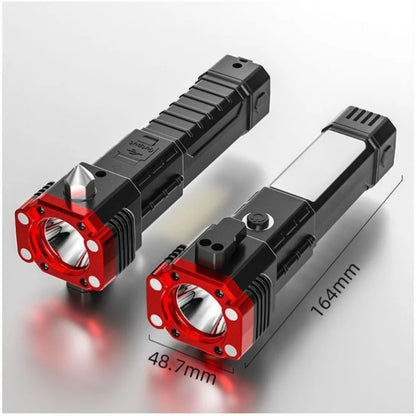 Linterna 4 En 1 Tactica Martillo Usbc