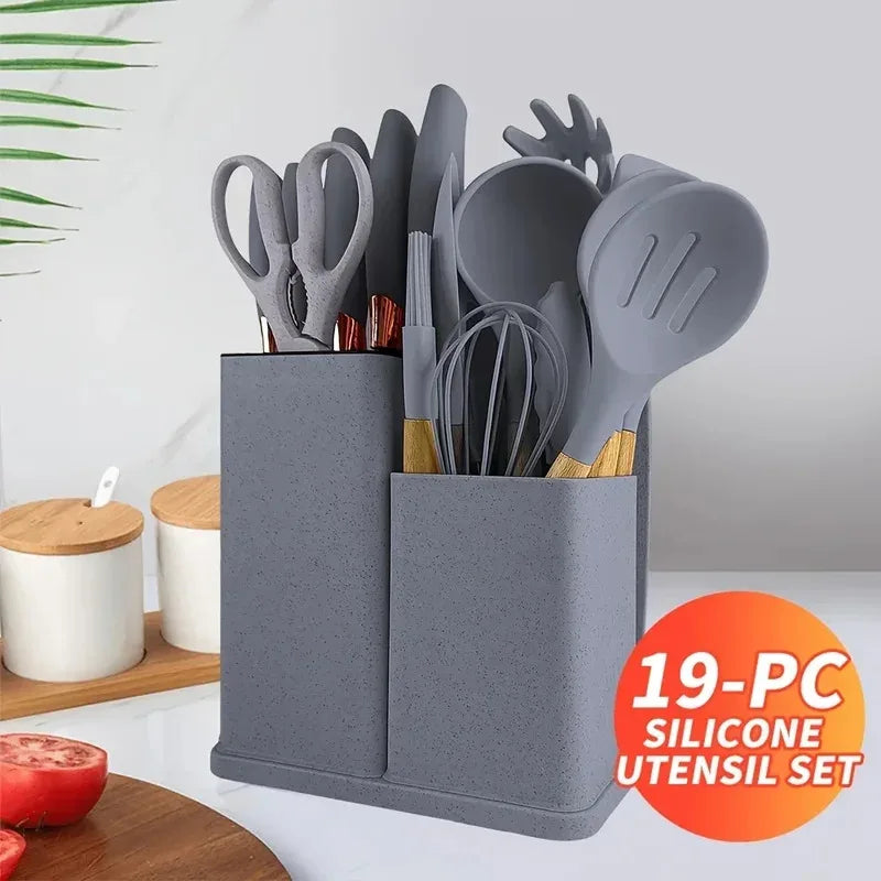 Set 19 Utensilios De Cocina De Silicona